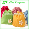 Comfortable cute flower decorated fancy drawstring bags